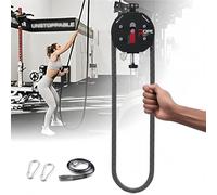 Pulley Cable Machine, Rope Climbing Machine with Strap & Lock, Adjustable Resistance, 4m Closed-Loop Nylon Rope, for Muscle Endurance, Upper Body Strength Training