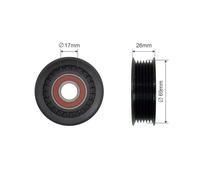 NTY RNK-CH-025 Deflection / guide pulley, V-ribbed belt