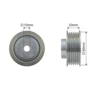 NTY RNK-SU-008 Deflection / guide pulley, V-ribbed belt