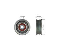 NTY RRK-TY-007 Deflection / guide pulley, V-ribbed belt