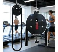 Pulley System For Home Gym,Portable Cable Endless Rope Trainer-Adjustable Tricep Rope Attachment-330lb Load Capacity,30kg Max Resistance for Full Body Workout, Cardio,Strength Training Red