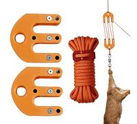 Pulley System - Portable Rope Hoist For Vertical Lifting | High-Ratio Mechanical Advantage Tool, Hunting & Field Dressing, Rugged Pulling Camping & Hiking - Durable Garage & Attic Storage Lift