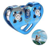 Pulley Tandem Speed Dual Trolley Rescue Climbing Dual Pulley With Ball Bearing Rock/ Single Pulley Aluminum Fixed Eye Climbing Pulley--red