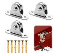 Pulley Wheel Block 3Pcs, Stainless Steel Washing Line Pulley System Kit for Indoor Outdoor Use Handling and Moving Sliding Wire Rope - Silent & Efficient