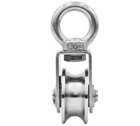 Pulley Wheel with 2 Bearing, Cable Pully Shoulder Pulley Block Heavy Duty for Washing Line/Rope Loading 880lb/400Kg