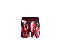 PULLIN Men's Boxer Long Fashion2 Printed Microfiber 87% Polyester 13% Elastane Casual Fit Standard Size, Multicoloured, Red with Women's Patterns in Red Jumpsuit, L Grande taille
