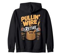 Pullin Wire Til I Retire Electrician Electrical Zip Hoodie
