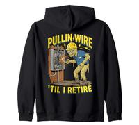 Pullin Wire Til I Retire Funny Electrician Mummy Zip Hoodie