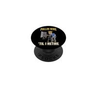 Pullin Wire Til I Retire Funny Electrician Old Worker PopSockets Adhesive PopGrip