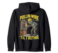 Pullin Wire Til I Retire Funny Electrician Zombie Zip Hoodie