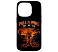 Pullin' Wire Til I Retire Skeleton Electrician Lineman Humor Case for iPhone 14 Pro