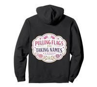 Pulling Flags And Taking Names Flag Football Girl Cute Woman Pullover Hoodie