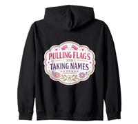 Pulling Flags And Taking Names Flag Football Girl Cute Woman Zip Hoodie
