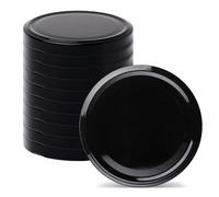 Pullmer 100mm Glass Jar Lids Screw Cap Twist Off Lids (Black, Pack of 10)