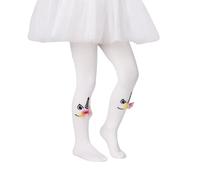Pullmer Kids Girls Unicorn Opaque Tights, White, 128