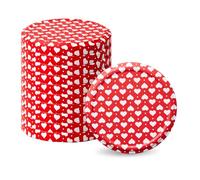 Pullmer Lids for Jars 82 mm, Screw Lid, Twist-Off Lid (Red Heart Matt, Pack of 10)