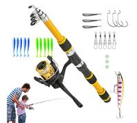 Pullo From Kids - Compact Fusion Rod, Junior Fish Kit | Travel Equipment For Children Learning Reel Action, Adventure To Catch The Pier, Practice Simpli