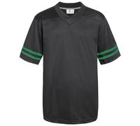 Pullonsy Adult Men's Blank Football Jerseys Athletic Football Fans Shirts Practice Sports Uniform Tops, Kelly Green Stripe Black Jersey, 3XL