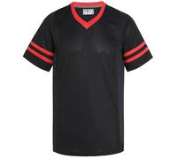 Pullonsy American Football Jerseys for Men Unisex Replica Plain Workout Sport Game Shirts Casual Outwear, Red Stripe-black Jersey, XL