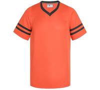 Pullonsy American Football Jerseys for Men Unisex Replica Plain Workout Sport Game Shirts Casual Outwear, Black Stripe-orange Jersey, XL