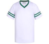 Pullonsy American Football Jerseys for Men Unisex Replica Plain Workout Sport Game Shirts Casual Outwear, Kelly Green Stripe-white Jersey, XL