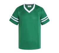 Pullonsy American Football Jerseys for Men Unisex Replica Plain Workout Sport Game Shirts Casual Outwear, White Stripe-kelly Green Jersey, 3XL