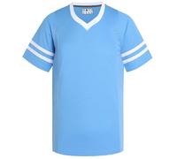Pullonsy American Football Jerseys for Men Unisex Replica Plain Workout Sport Game Shirts Casual Outwear, White Stripe-light Blue Jersey, L