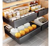 PullOut Cabinet nizer with SlideOut Ders for Kitchen Bathroom Pantry & Under Sink Sto Adjustable & SpaceSaving Black Design