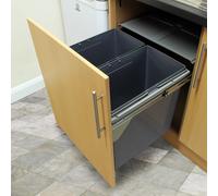 KuKoo Pullout Dust Bin Soft Close Sliding Recycling Double Kitchen 90L Recycle Waste Bin