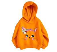 Pullover Girls Sweatshirt Hoodie Sweatshirts for Girls for Everyday Casual Outfits Outdoor Activities Perfect for Children from 3 to 12 Years Loose Design Pullover Girls 12, orange, 11-12 Years