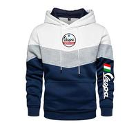 Pullover Hoodies for Servizio Vespa Print Hooded Sweatshirts Sport Patchwork Jackets Unisex Casual Hoody-A||L