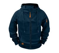 Pullover Men's Cotton Without Hood Sweat Pullover with Zip Men's Half Zip Sweat Jacket Splicing Colour Block Leisure Jacket Casual Sweater Camouflage Sports Top Autumn Transition Coat, navy, XL