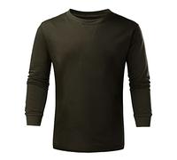 Pullover Men's Cotton Without Hood Sweatshirt Men's Wide Neck Plain Sweatshirt Minimalist College Jacket Slim Fit Top Sportswear Hip Hop Transition Jacket Comfortable Sweatshirts, Army Green, XXL