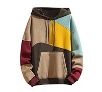 Pullover Men's Gift for Men Sweatshirt Hoodie Men's Sweat Jacket Oversize Zip Up Hoodie Autumn Basic Style Loose Leisure Hoodie Pullover Plain Full Zip Casual Hoodie Sweatshirt, khaki, 5XL