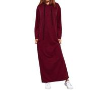 Pullover Sweater For Women | Jumper Dress For Women Uk Loose Hooded Sweatshirts Drawstring Long Tops Long Sleeve Shift Dresses V Neck Bodycon Dresses Solid Color Long Guard Dress Fashion Casual Dress