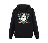 bicca Pullover Warm Hoodies Kewa Mighty Ducks Anaheim Logo Men'S Hoody Black XL