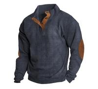 Pullover with Button Placket Men's Turtleneck Pullover Men's Winter Knitted Jumper Patchwork Long Sleeve Shirt Loose Sweater Cotton Mix Jumper Soft Winter Jumper Thermal Sweatshirt Tops
