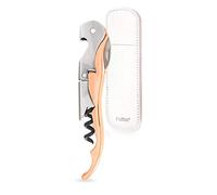 Pulltex Sommelier knife "PULLTAP'S" 3 pieces (Micro-toothed blade, double lever with bottle opener, black wick), Rose Gold