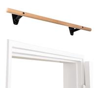 PULLUP & DIP Beech Wood Pull-up Bar for Wall Mounting Above Door Frame - 40mm Grip Bar for Pull-ups & Grip Strength - Wall Pull-up Bar for Home Gym