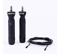 PULLUP & DIP Fitness Jumping Rope with Professional Ball Bearing and Anti-Slip Handles, adjustable Speed Rope with PVC Coating for Endurance, Crossfit, Boxing, MMA, 3m Steel Rope