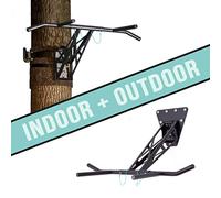 PULLUP & DIP Indoor & Outdoor Pull Up Dip Bar, Portable Pull-Up and Dip bar, Wall Mounted and Outdoor for Tree/Post, Unique Premium Quality Mobile Chin Up and Dip bar, Over 30 Exercises