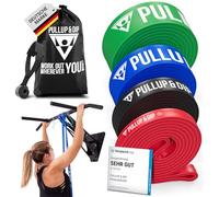 PULLUP & DIP Resistance Bands Pull Up Bands for Assisted Pull Ups, Calisthenics, Crossfit, Pull Up Bar; Premium Fitness Bands (EXTRA LIGHT + LIGHT + MEDIUM (red + black + blue))