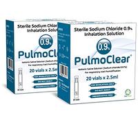 PULMOCLEAR Sterile Isotonic 0.9% Sodium Chloride - NaCl Inhalation Saline Solution for Airway Humification - 40 X 2.5 ml Unit Dose Vial, Pharmaceutical Grade