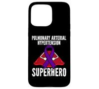 Pulmonary Arterial Hypertension Superhero Purple Ribbon Case for iPhone 15 Pro Max