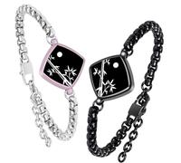 PULOMI Long Distance Touch Bracelets, Light up Remote Smart Matching Couples Bracelet for Couple Long Distance Relationship Girlfriend Boyfriend Festival Gifts Lover Jewelry Set