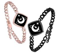 PULOMI Long Distance Touch Bracelets, Light up Remote Smart Matching Couples Bracelet for Couple Long Distance Relationship Girlfriend Boyfriend Festival Gifts Lover Jewelry Set