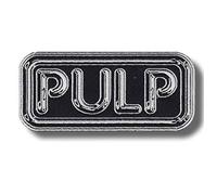Pulp Badge Embroidered Iron on Applique Patch - Black, Rectangular, 1 Piece