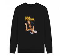 Pulp Fiction Men's Mia Wallace Vintage Sweatshirt in Black | Size: Small Pulp Fiction Black S