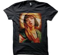 Pulp Fiction MIA Wallace Madonna Printed Big Sister t Shirt 9081 T-Shirts & Hemden(Small)