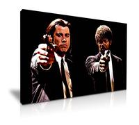 Pulp Fiction Movie John Travolta Samuel L Jack Canvas Wall Art Picture Print BestGift For Pulp Fiction Movie Fans Home Hotel Office Decoration (XL: 91cm X 61cm)